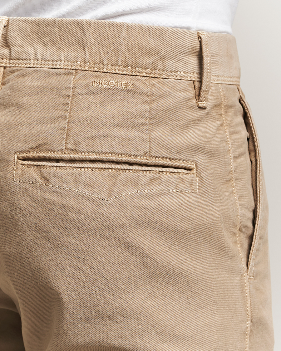 Herren | Hosen | Incotex | Slim Fit Garment Dyed Slacks Beige