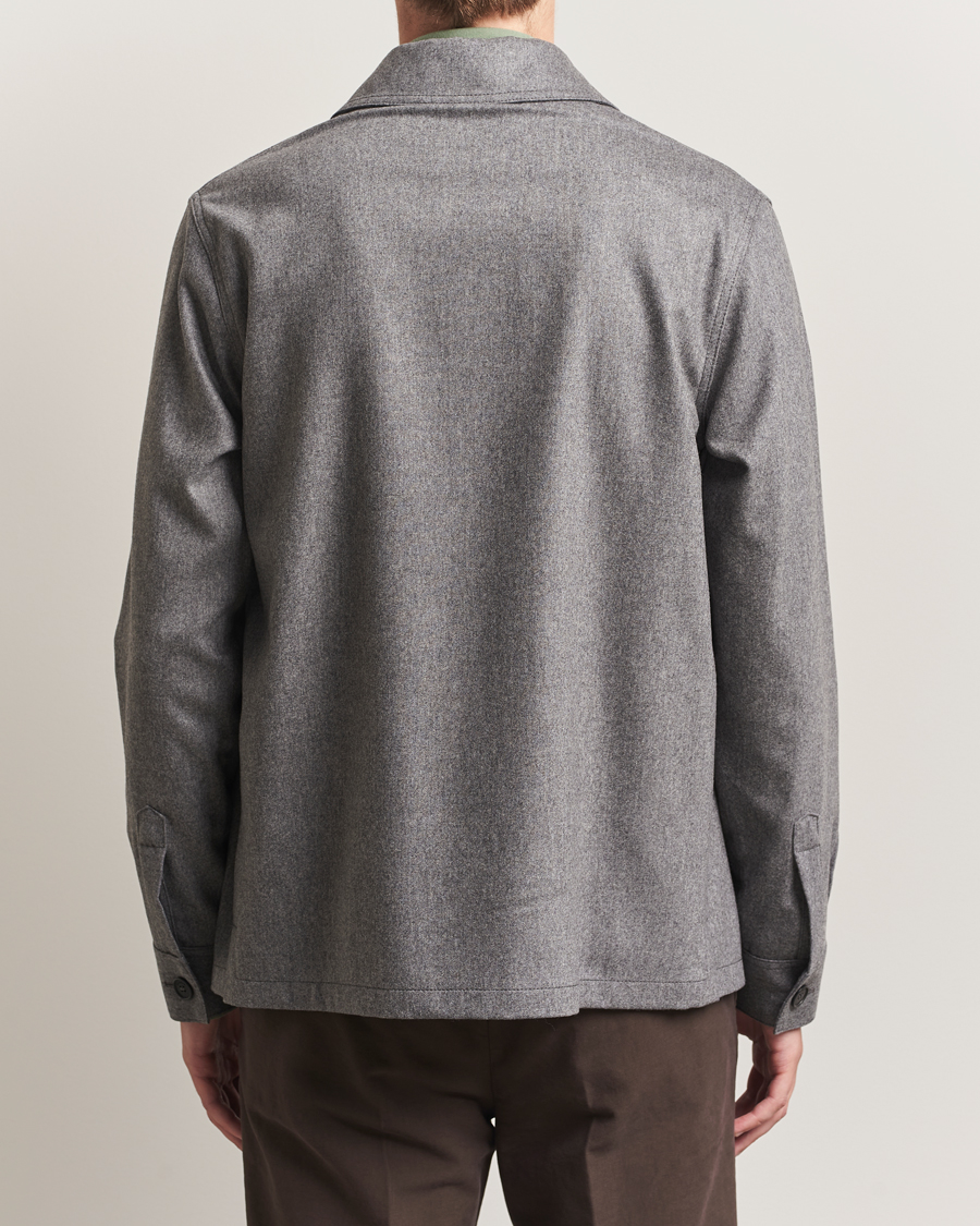 Herren | Hemden | Incotex | Flannel Overshirt Grey Melange