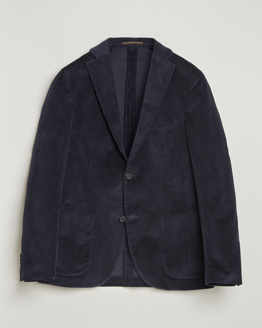 Herren | Sakkos | Incotex | Corduroy Blazer Navy