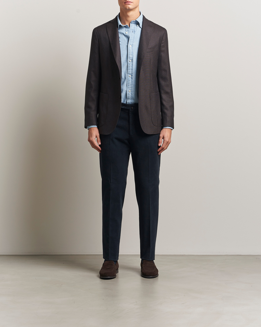 Herren | Hosen | Incotex | Regular Fit Moleskine Trousers Navy