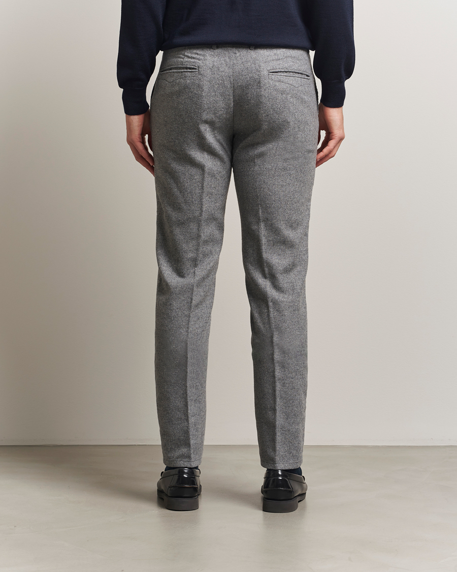 Herren | Hosen | Incotex | Slim Fit Washed Flannel Slacks Light Grey