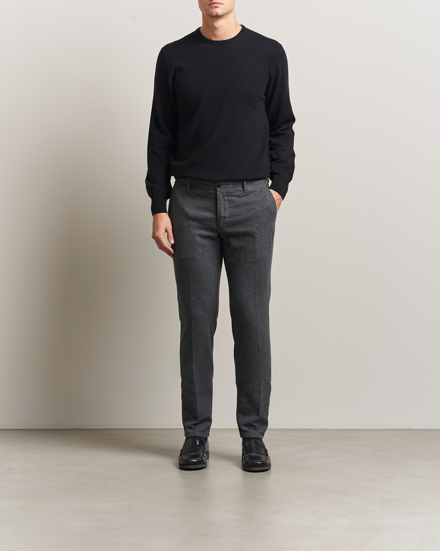 Herren | Hosen | Incotex | Slim Fit Washed Flannel Slacks Grey Melange