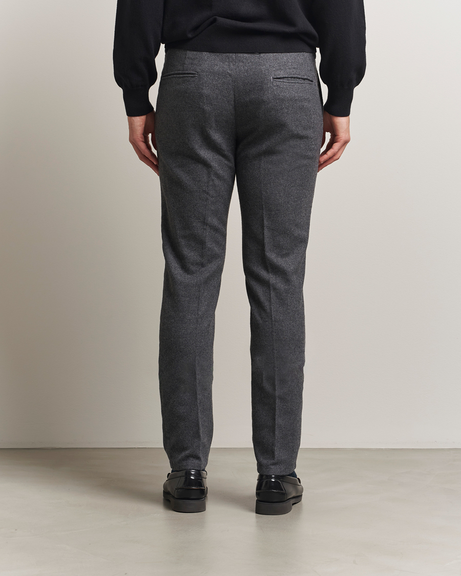 Herren | Hosen | Incotex | Slim Fit Washed Flannel Slacks Grey Melange