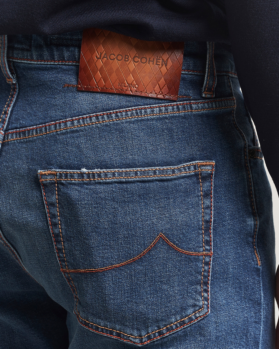 Herren | Jeans | Jacob Cohën | Edos Regular Straight Fit Jeans Mid Blue