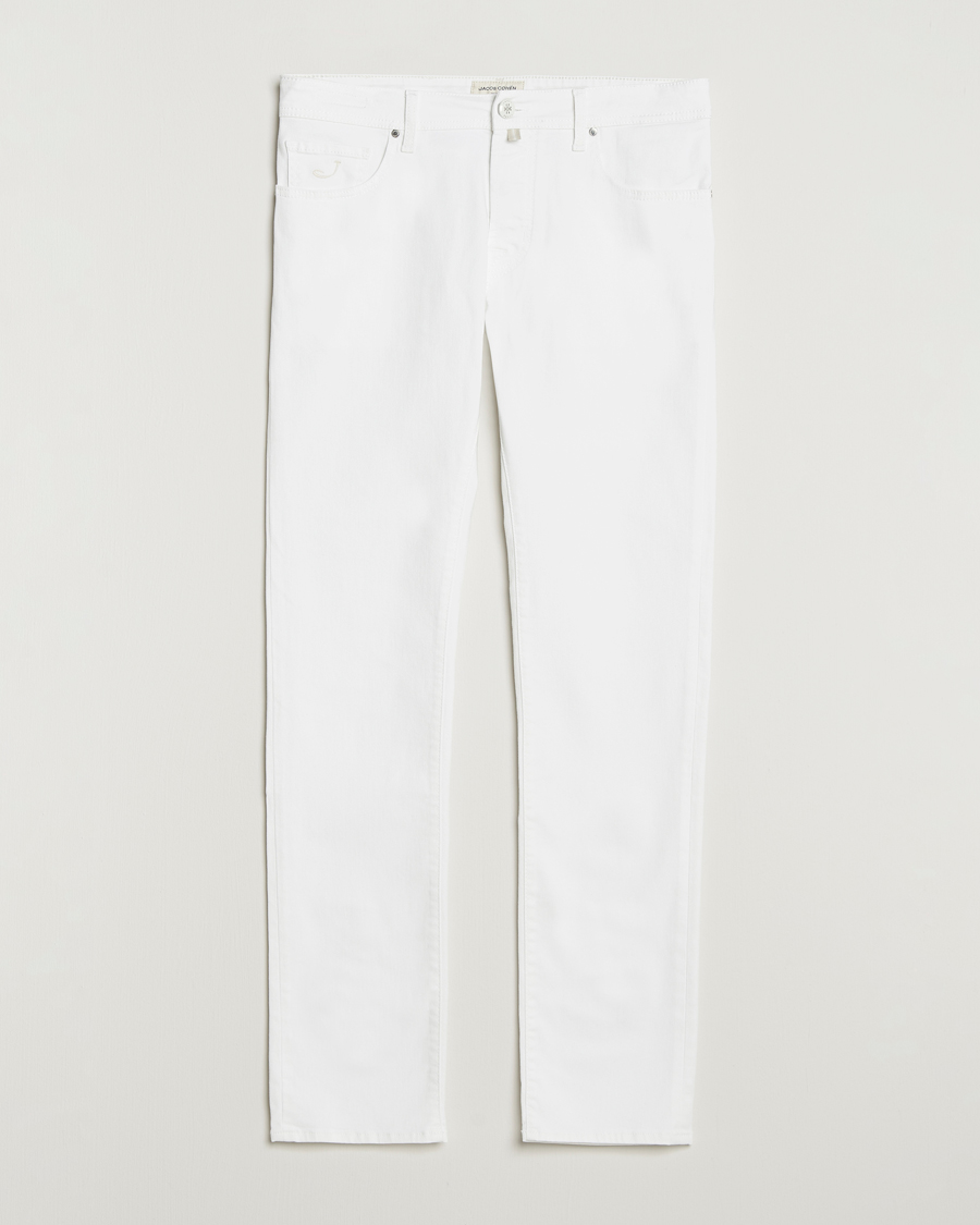 Herren | Jeans | Jacob Cohën | Bard Slim Fit Stretch Jeans White