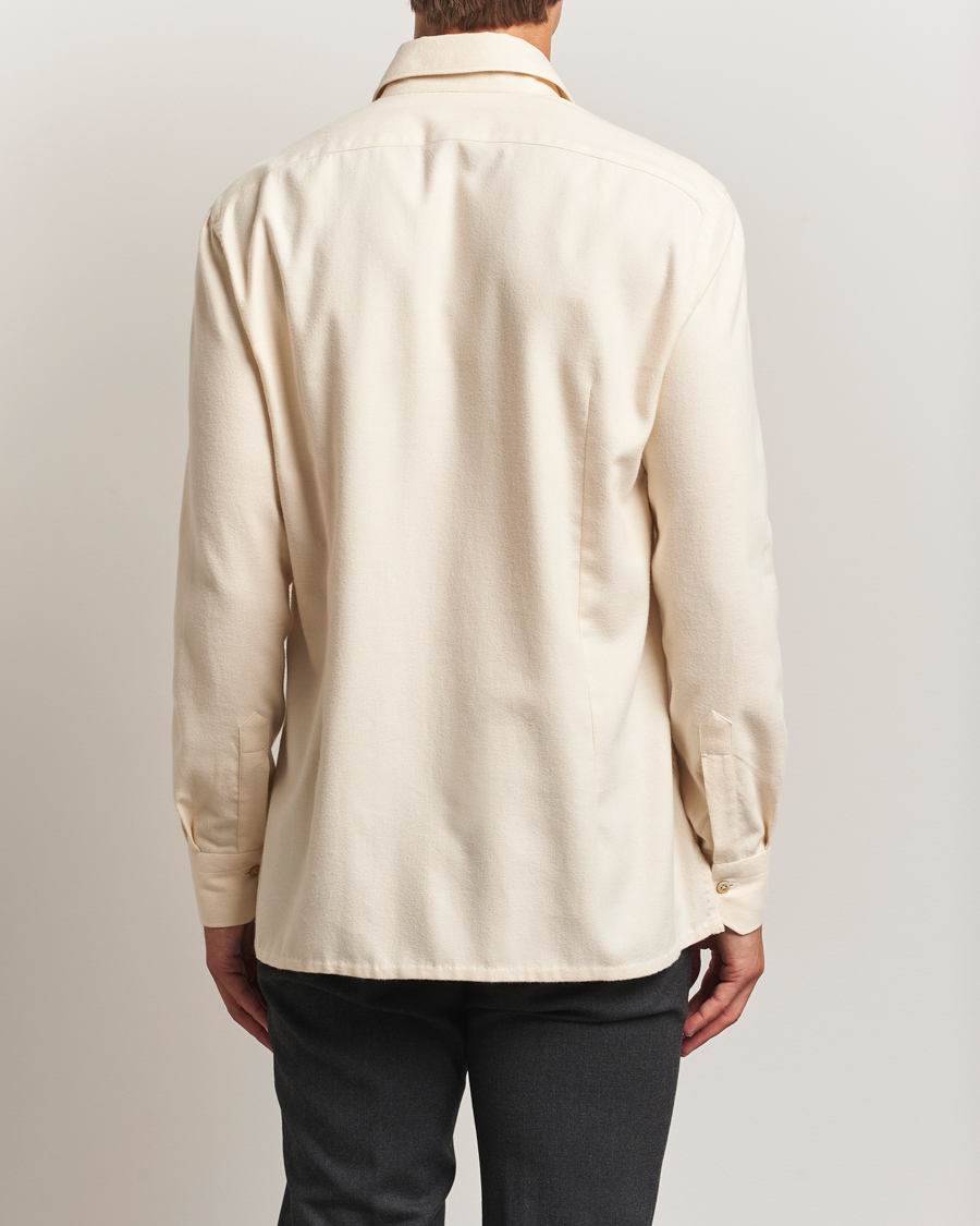 Herren | Hemden | Kiton | Cotton Flannel Sport Shirt Cream