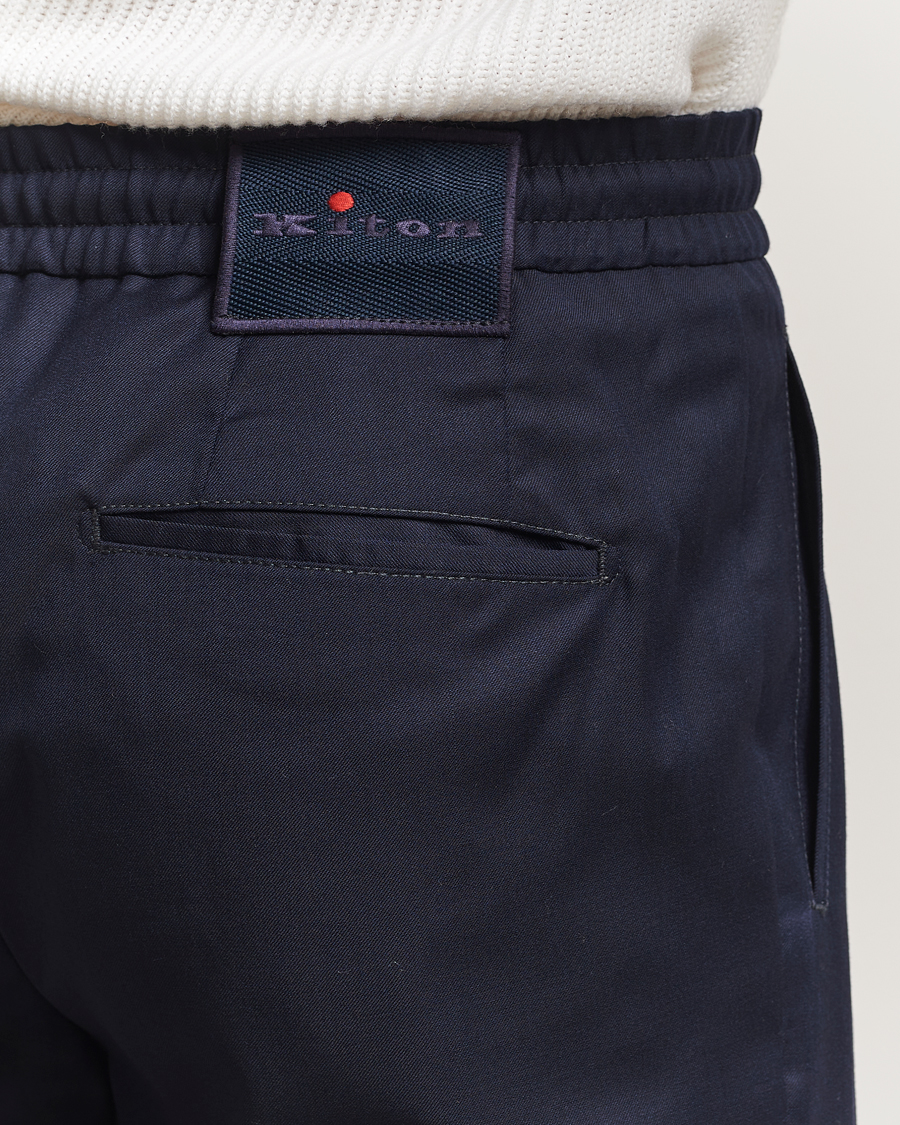 Herren | Hosen | Kiton | Wool Stretch Drawstring Pants Navy