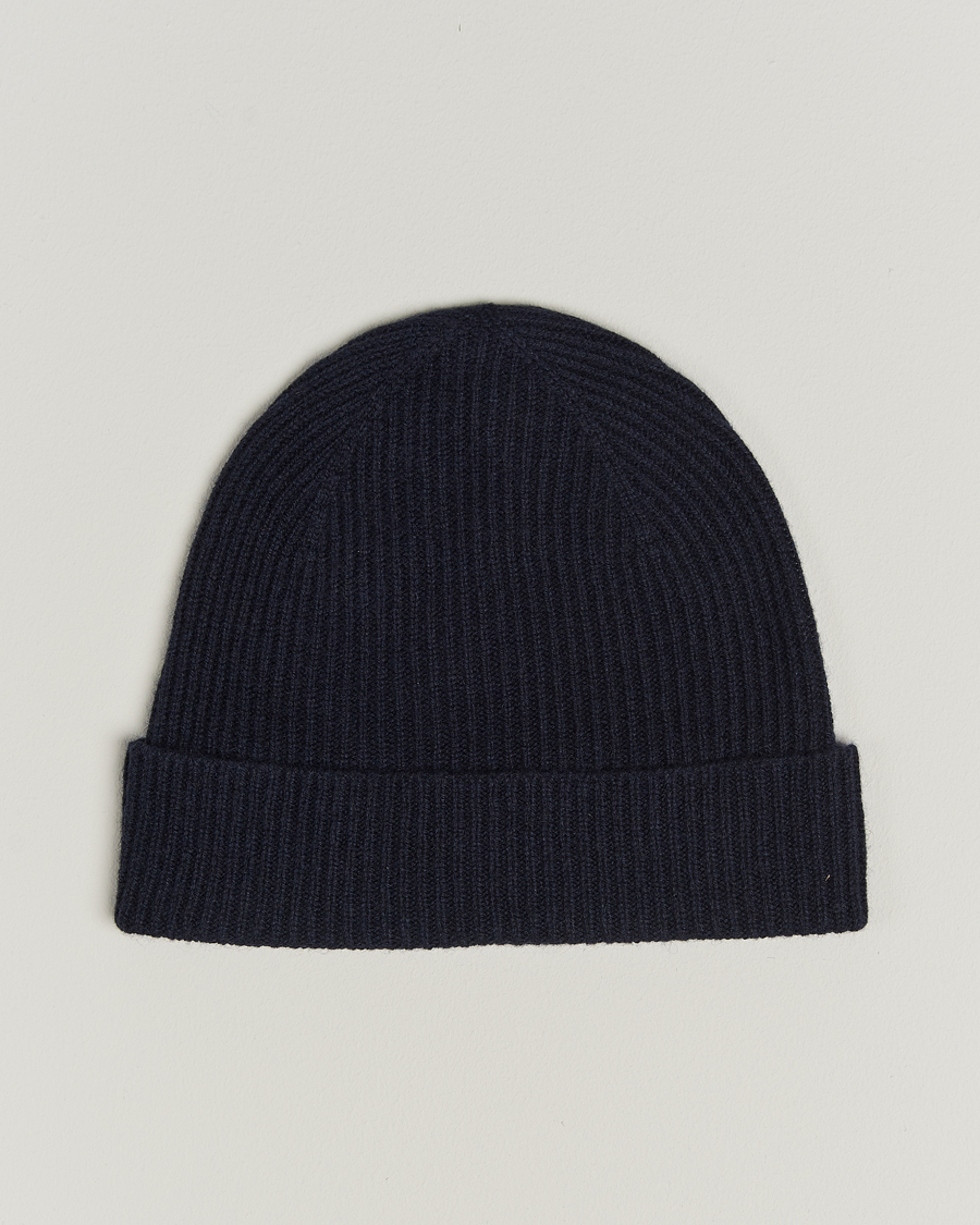 Herren | Kiton Rib Cashmere Beanie Navy | Kiton | Rib Cashmere Beanie Navy
