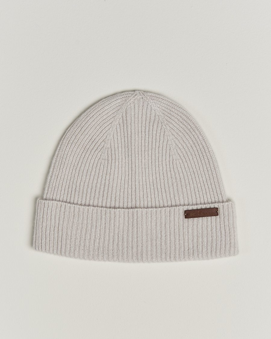 Herren | Mützen | Kiton | Rib Cashmere Beanie Light Beige