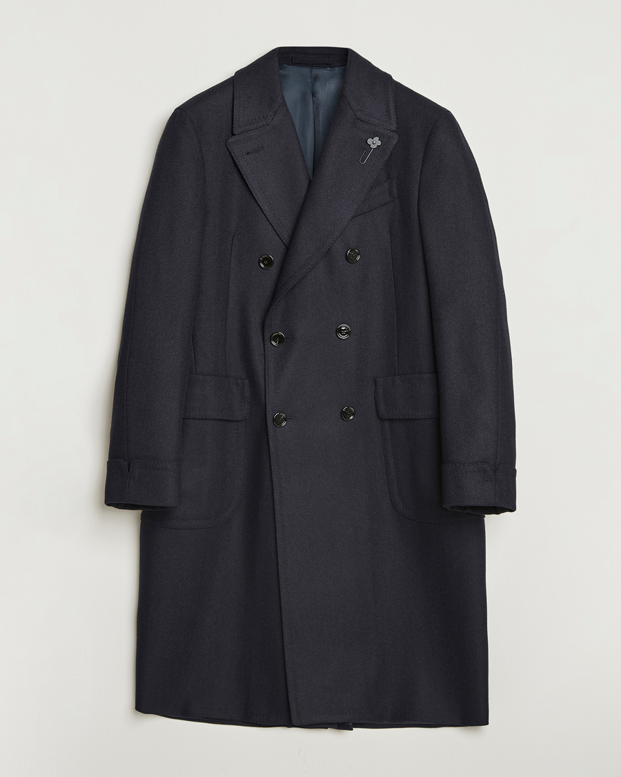 Herren | Jacken | Lardini | Wool/Cashmere Herringbone Coat Navy