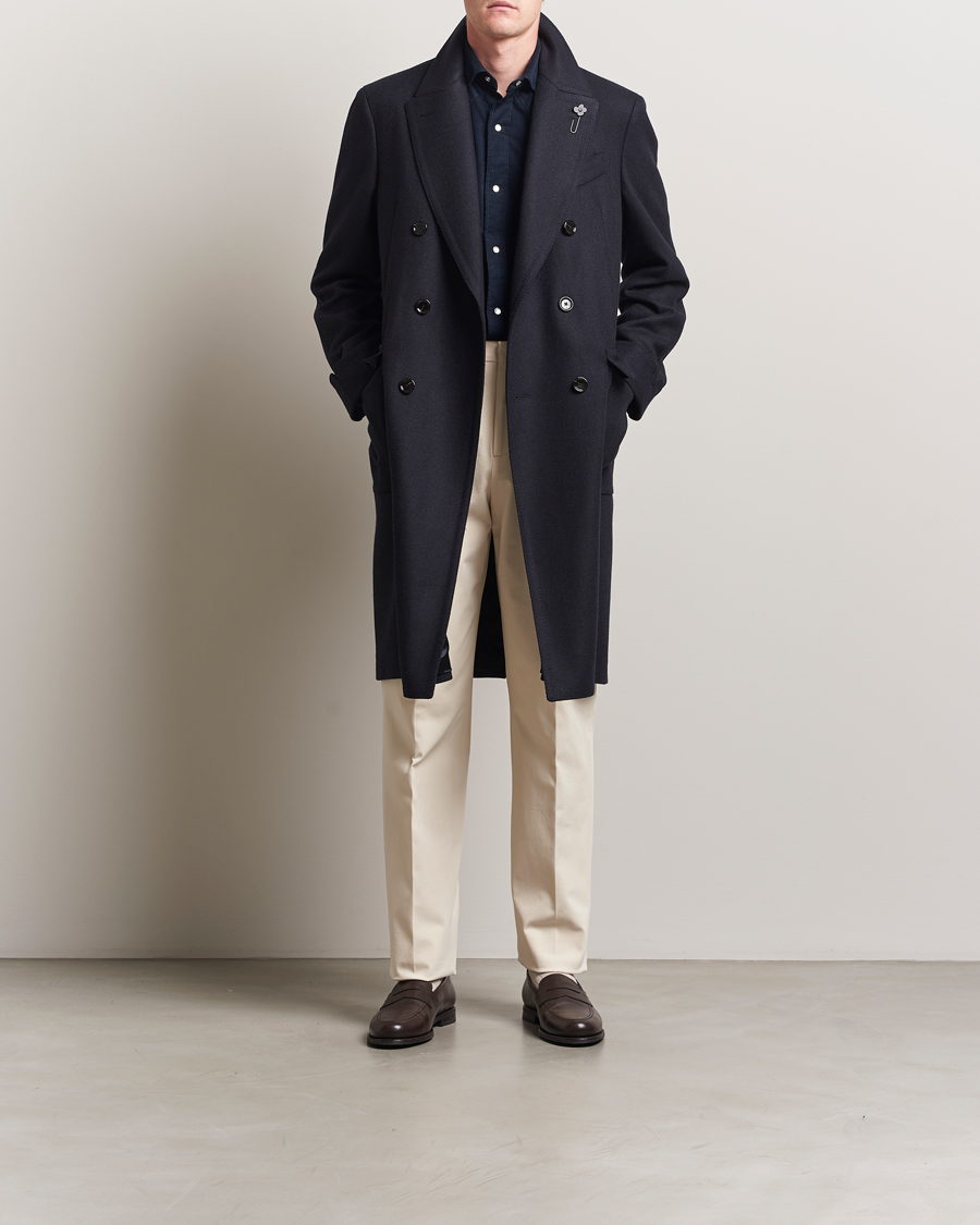 Herren | Jacken | Lardini | Wool/Cashmere Herringbone Coat Navy