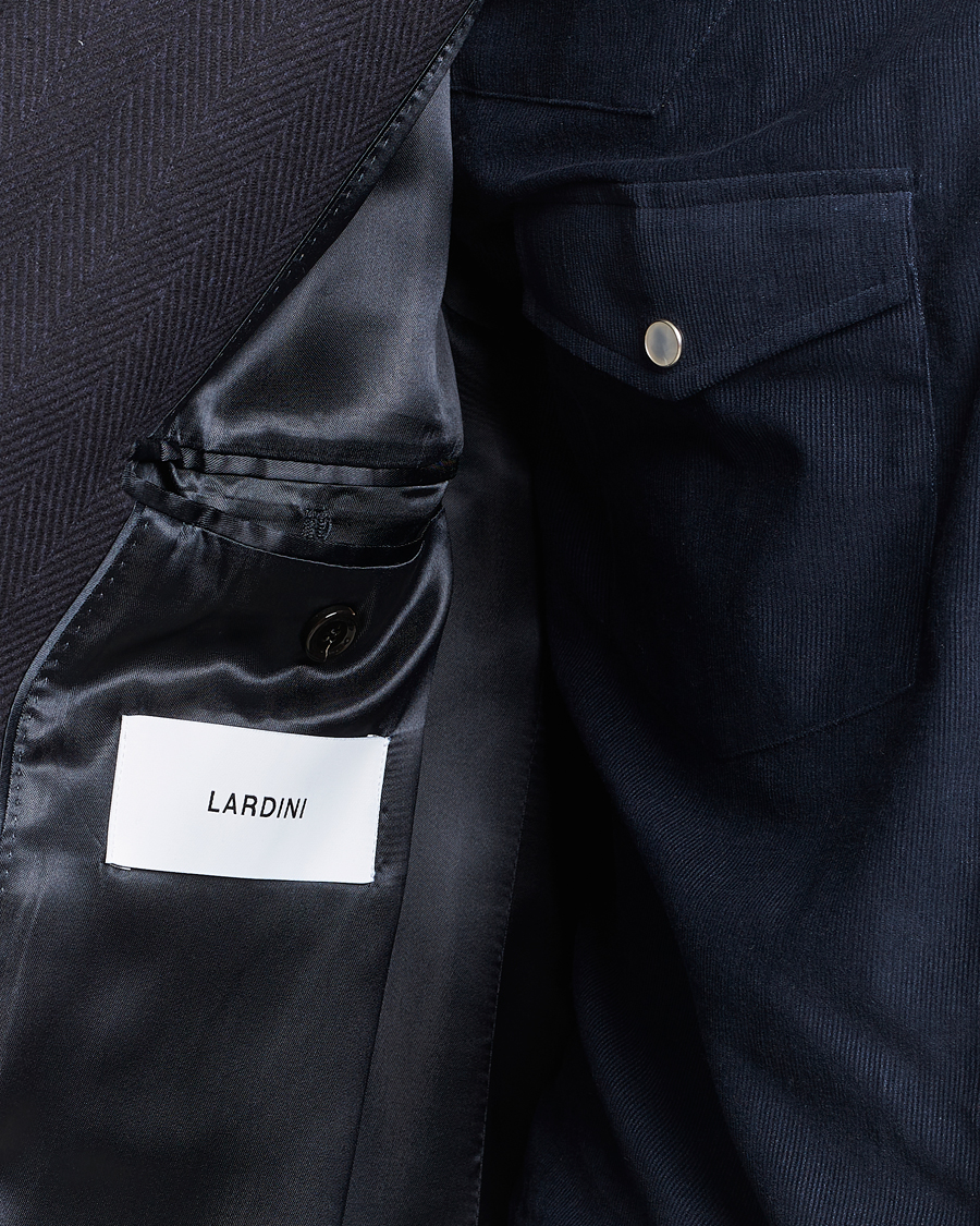 Herren | Jacken | Lardini | Wool/Cashmere Herringbone Coat Navy