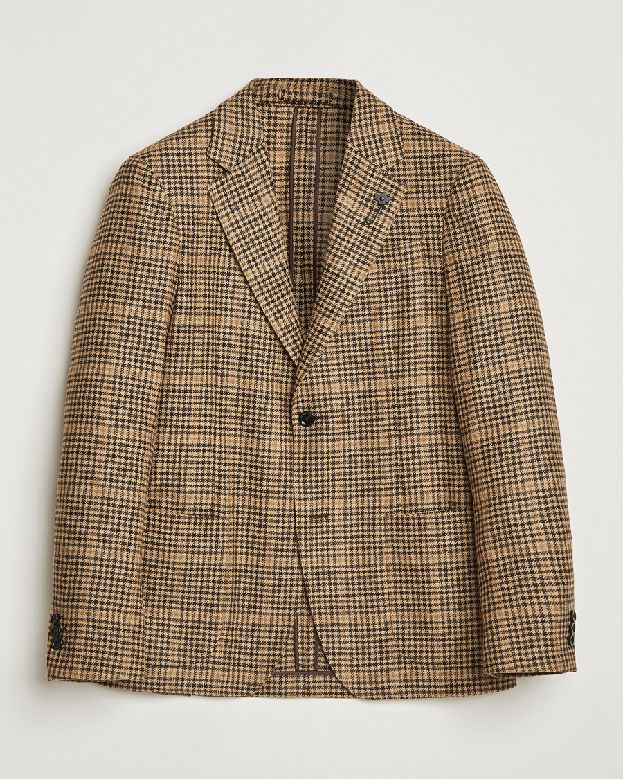 Herren | Sakkos | Lardini | Wool/Cashmere Houndstooth Overcheck Blazer Brown