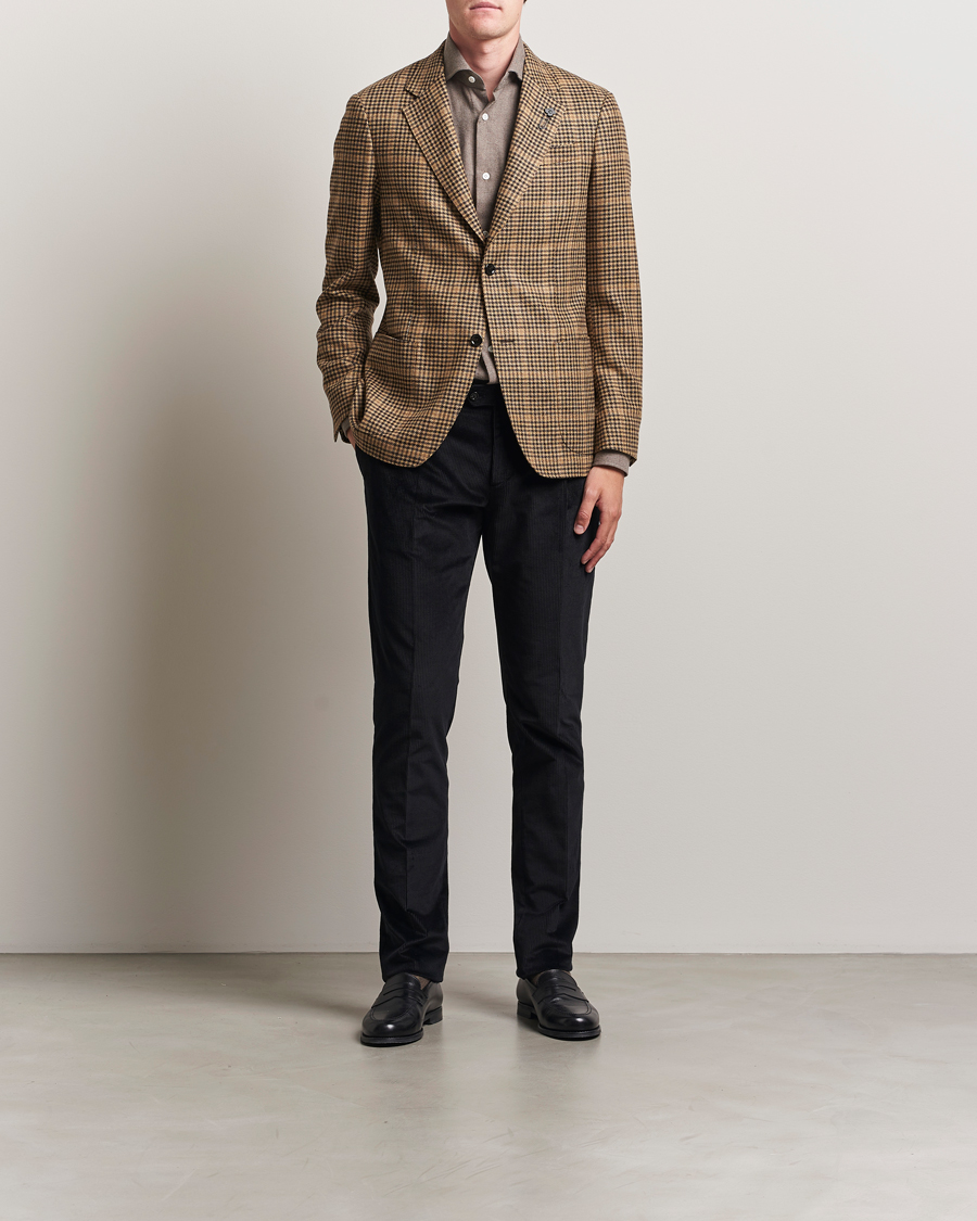 Herren | Sakkos | Lardini | Wool/Cashmere Houndstooth Overcheck Blazer Brown