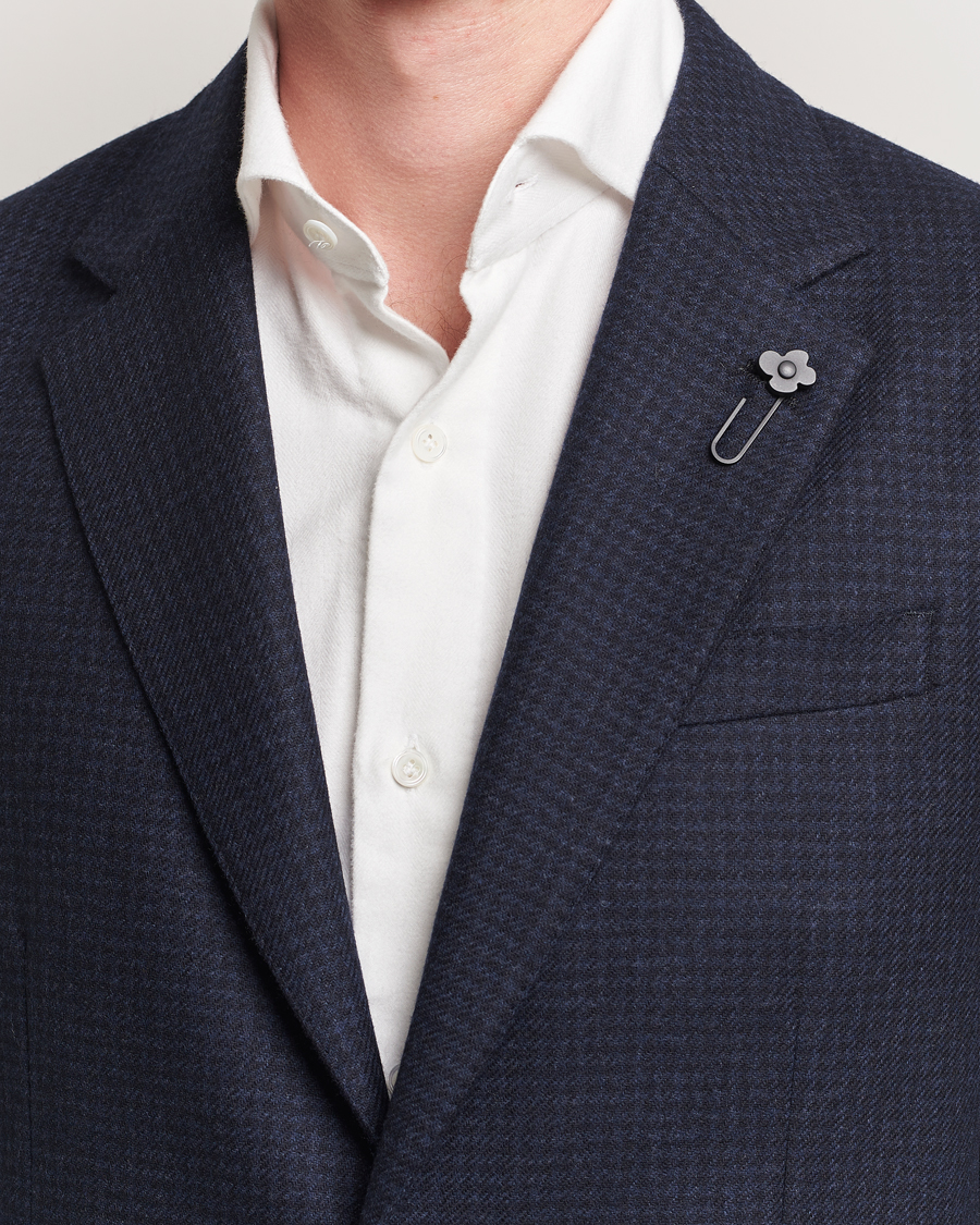 Herren | Sakkos | Lardini | Checked Wool Blazer Navy