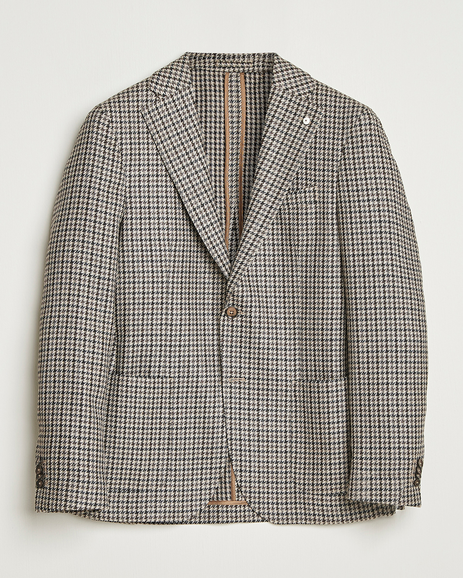 Herren | Sakkos | L.B.M. 1911 | Jack Houndstooth Wool Blazer Brown