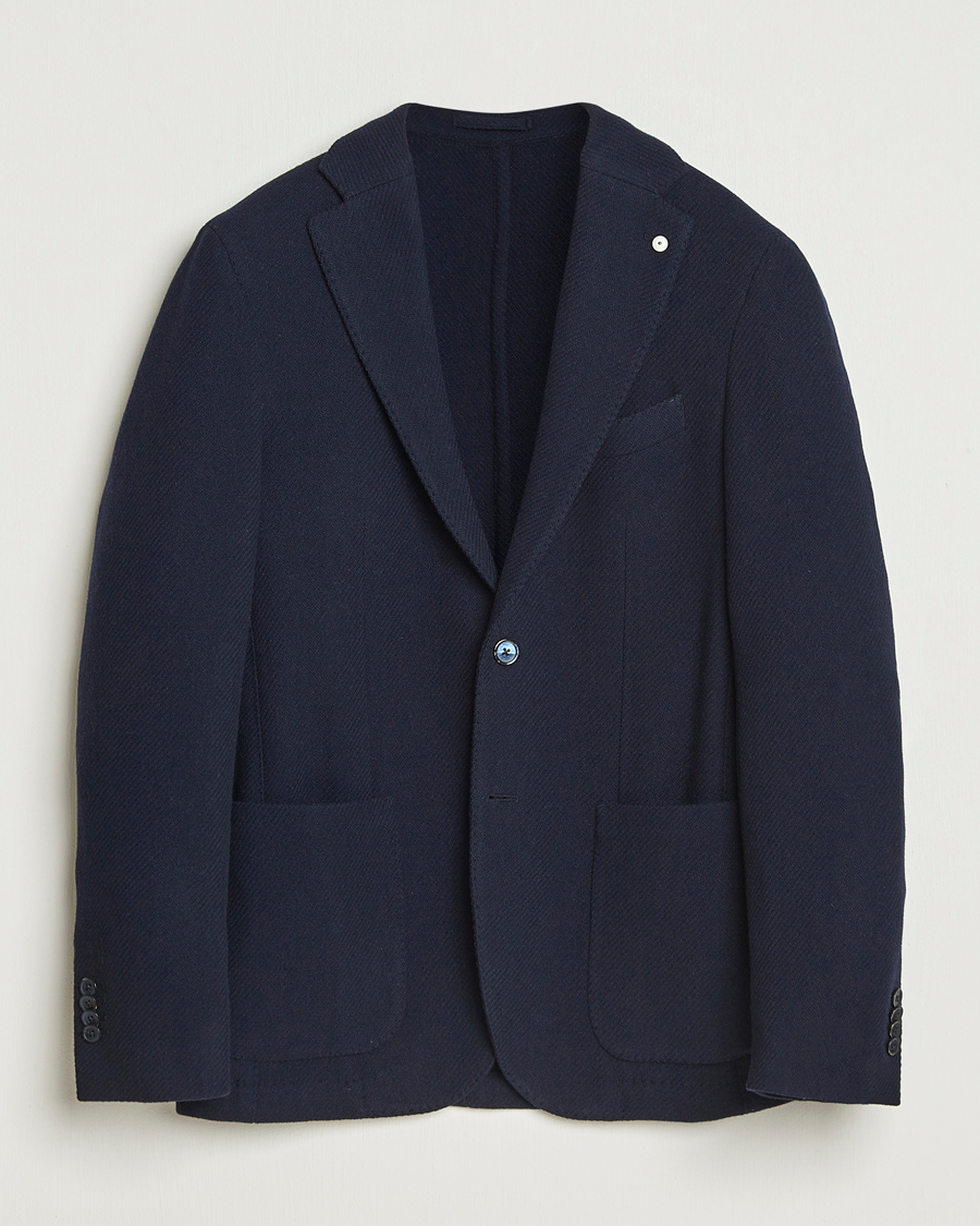 Herren | Sakkos | L.B.M. 1911 | Jack Fly Knitted Wool Blazer Navy