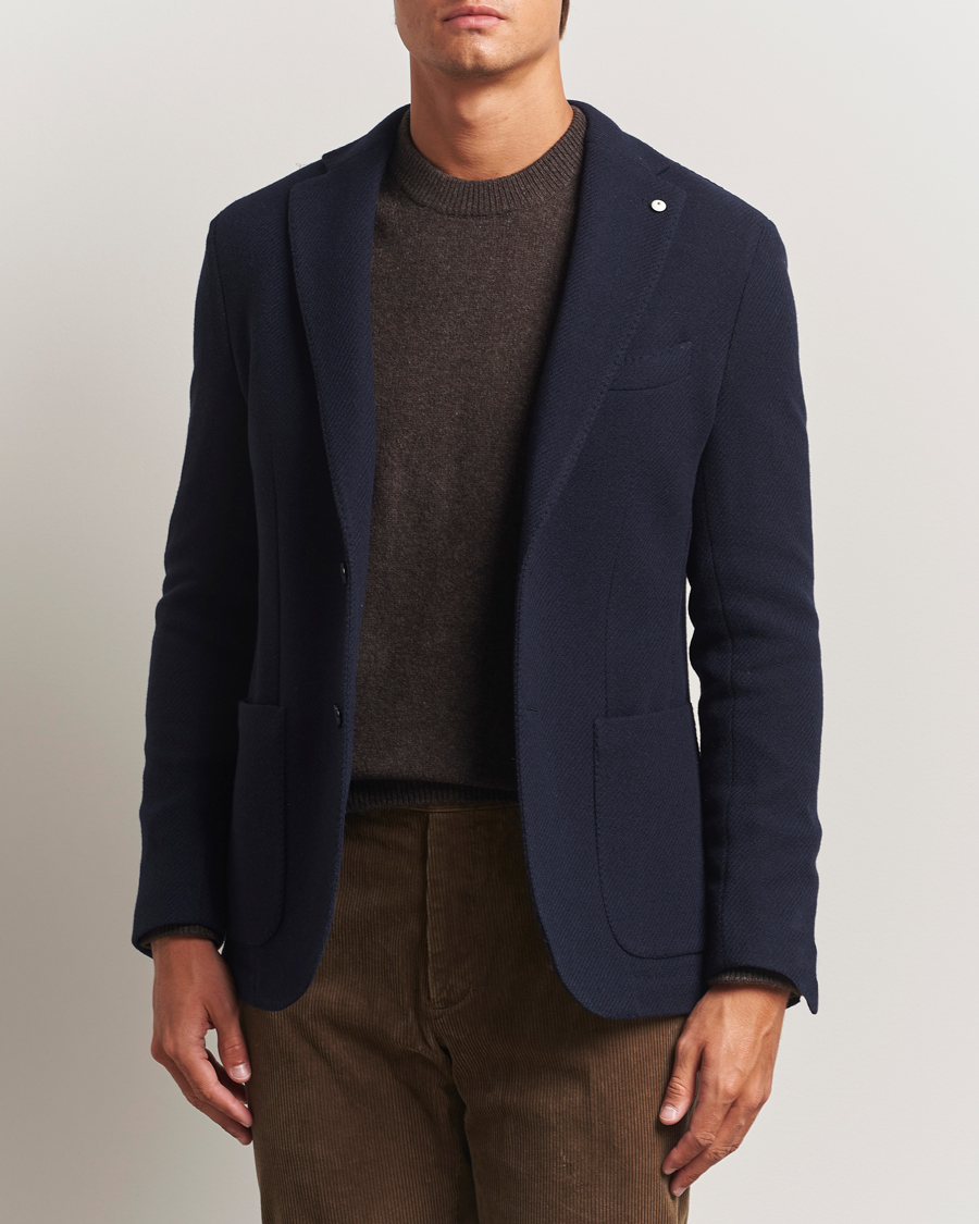 Herren | Sakkos | L.B.M. 1911 | Jack Fly Knitted Wool Blazer Navy