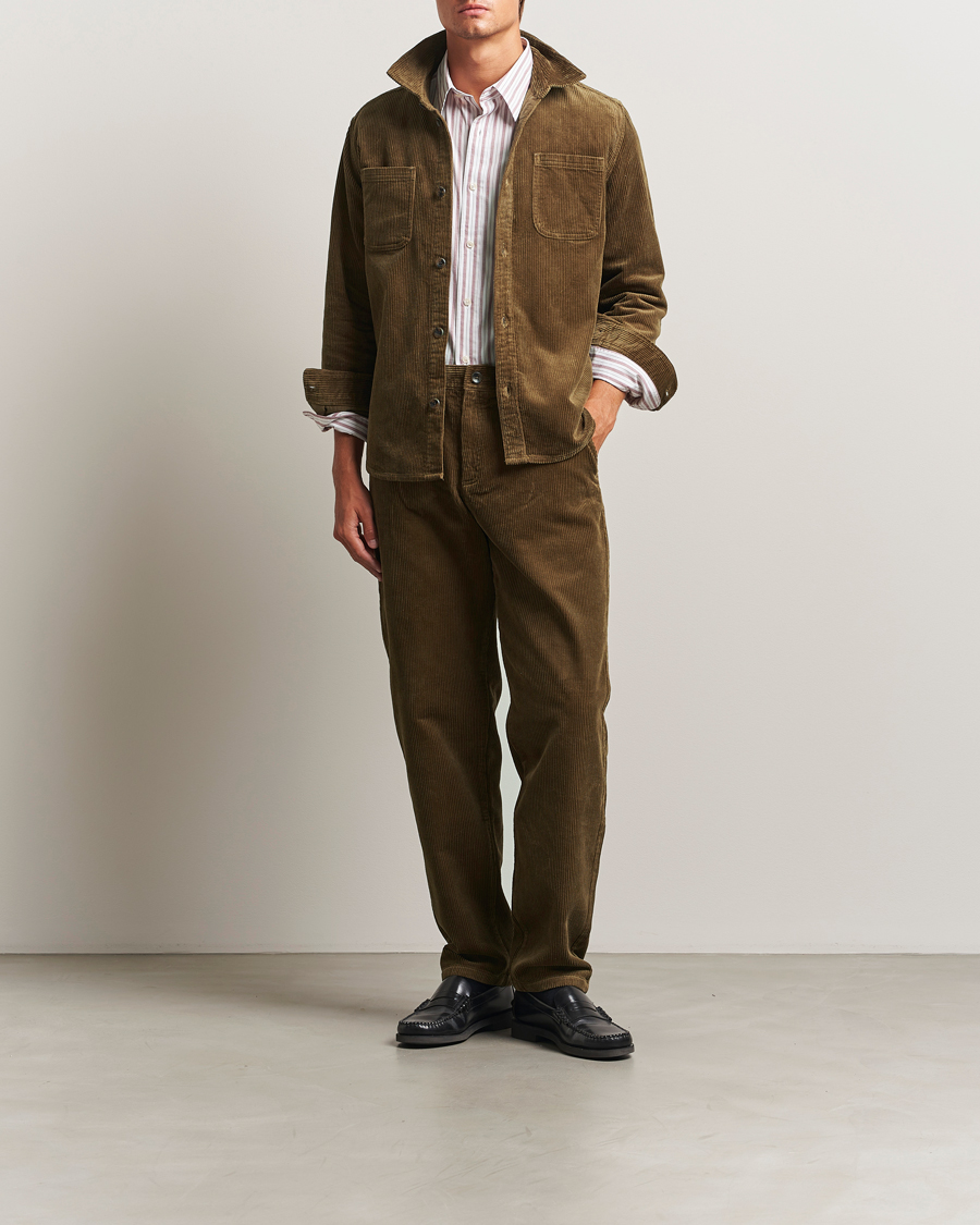 Herren | Hemden | LES DEUX | Kody Corduroy Overshirt Military Olive