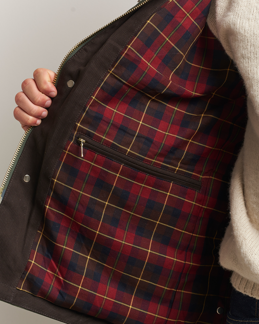 Herren | Jacken | Manifattura Ceccarelli | Rain Caban Wax Cloth Dark Green