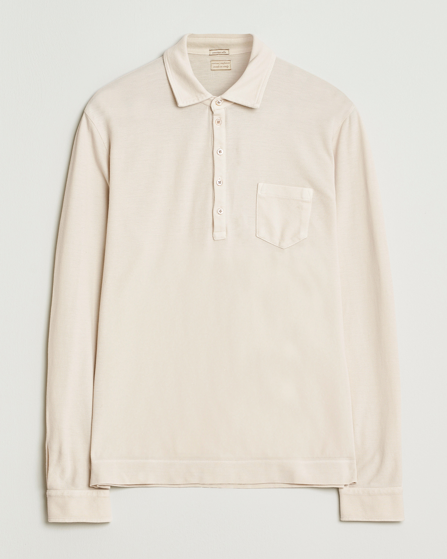 Herren | Poloshirts | Massimo Alba | Ischia Cotton/Cashmere Long Sleeve Polo Off White