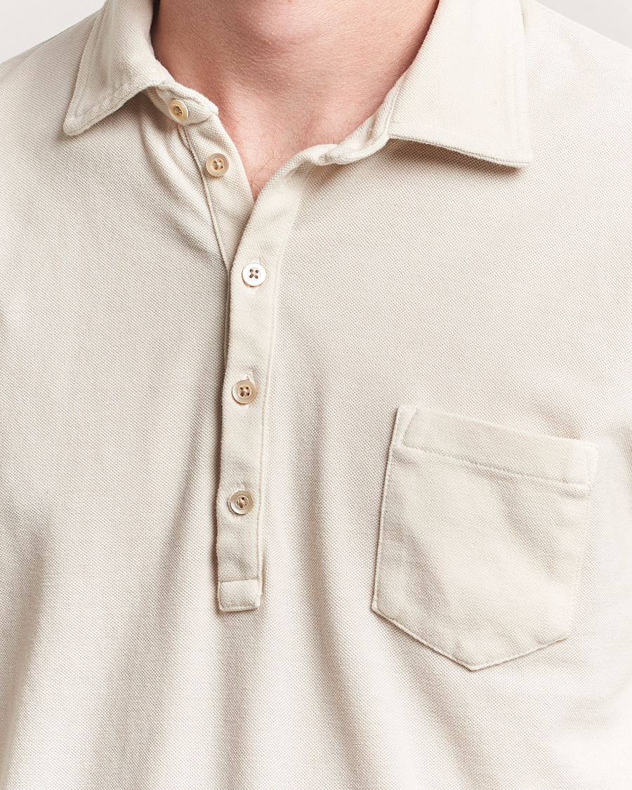 Herren | Poloshirts | Massimo Alba | Ischia Cotton/Cashmere Long Sleeve Polo Off White