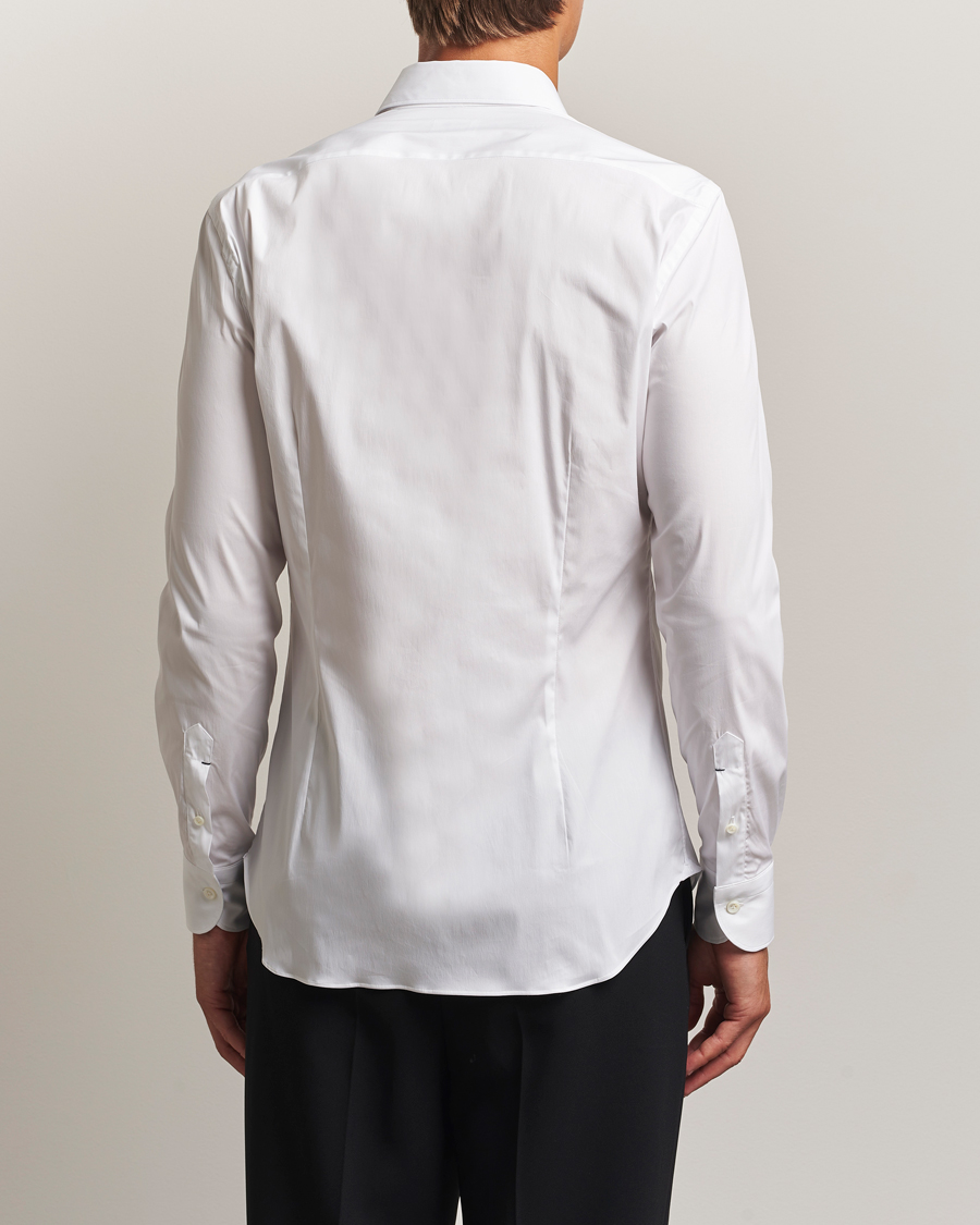 Herren | Hemden | Mazzarelli | Soft Cotton/Stretch Cut Away Shirt White