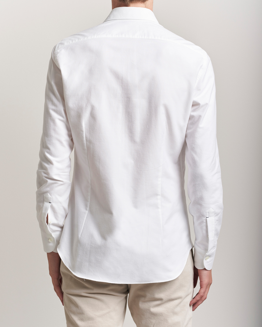 Herren | Hemden | Mazzarelli | Soft Flannel Cut Away Shirt White