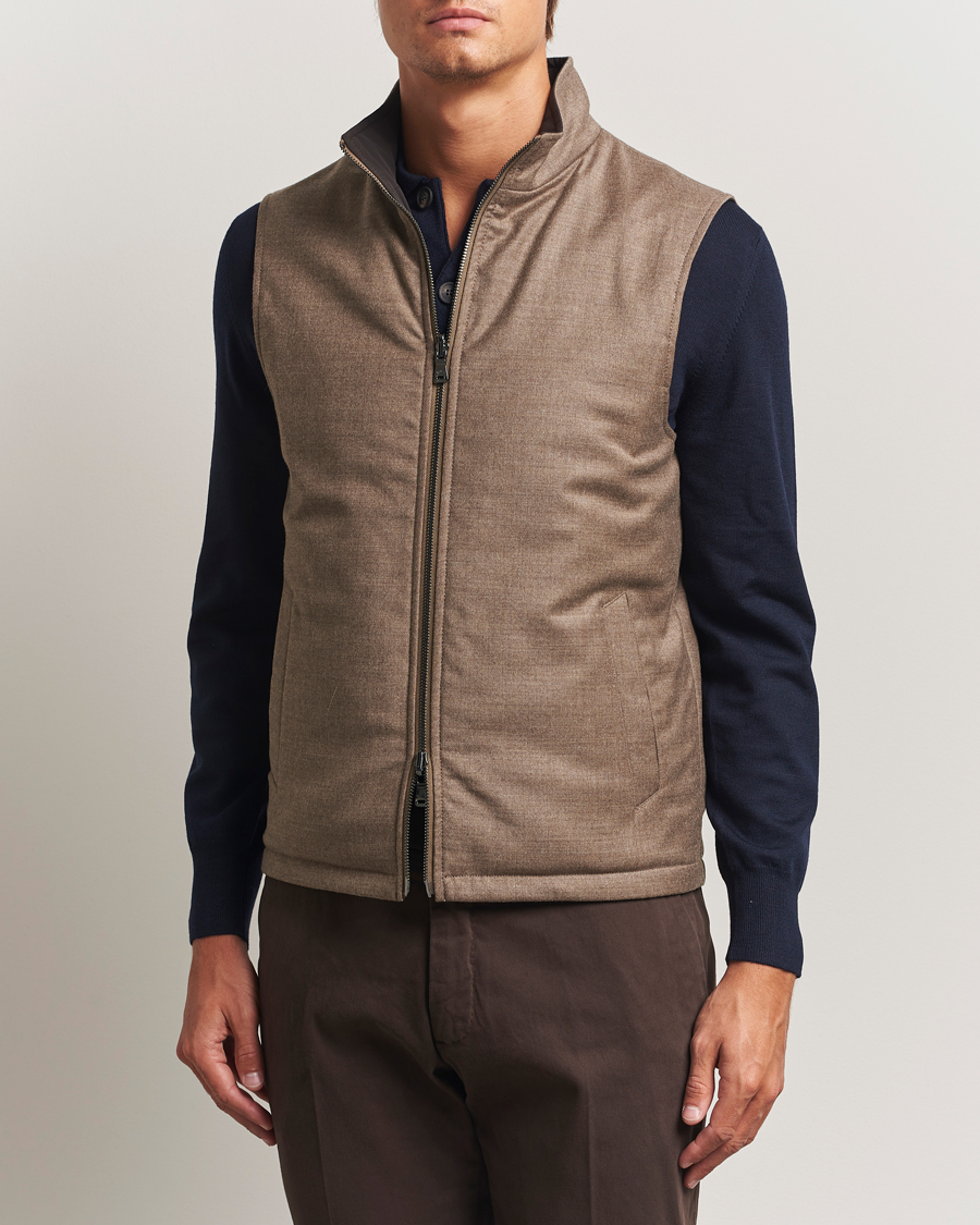 Herren | Jacken | Oscar Jacobson | Nylon/Wool Reversible Vest Brown