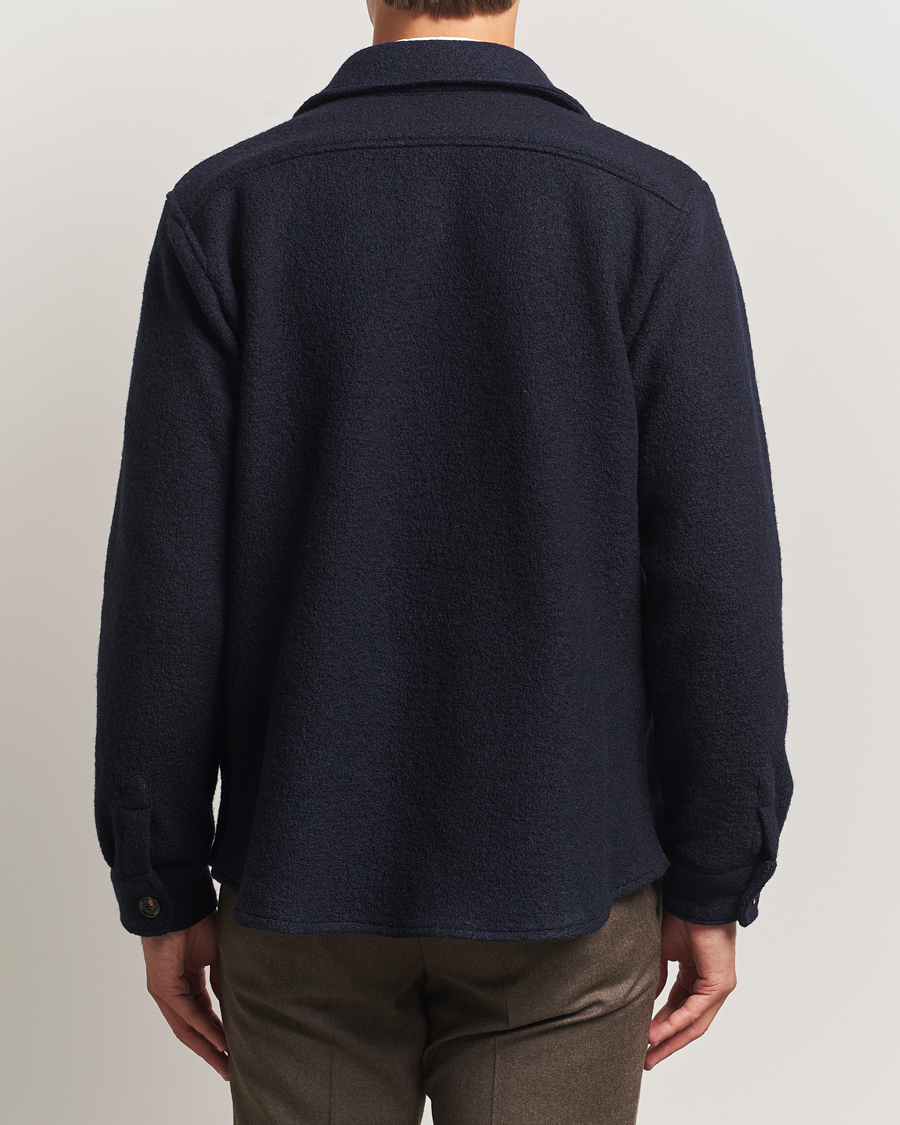 Herren | Jacken | Oscar Jacobson | Maverick Boiled Wool Shirt Jacket Navy