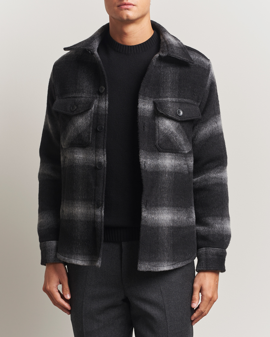 Herren | Jacken | Oscar Jacobson | Maverick Checked Wool Shirt Jacket Grey
