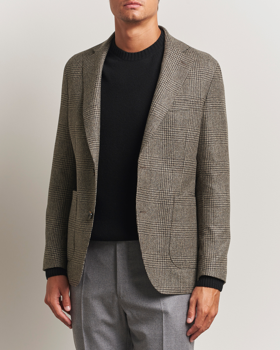 Herren | Sakkos | Oscar Jacobson | Ferry Patch Pocket Wool Check Blazer Brown