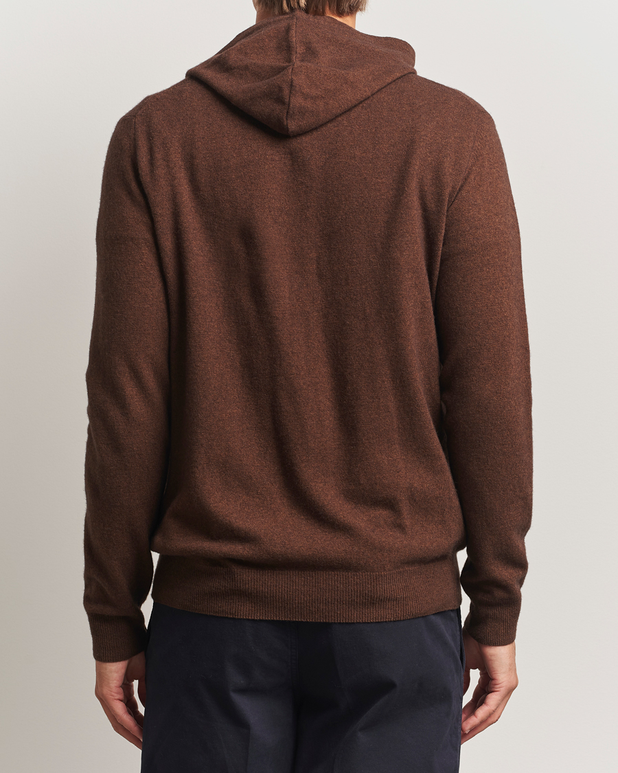 Herren | Pullover | Oscar Jacobson | Pascal Wool/Cashmere Hoodie Brown