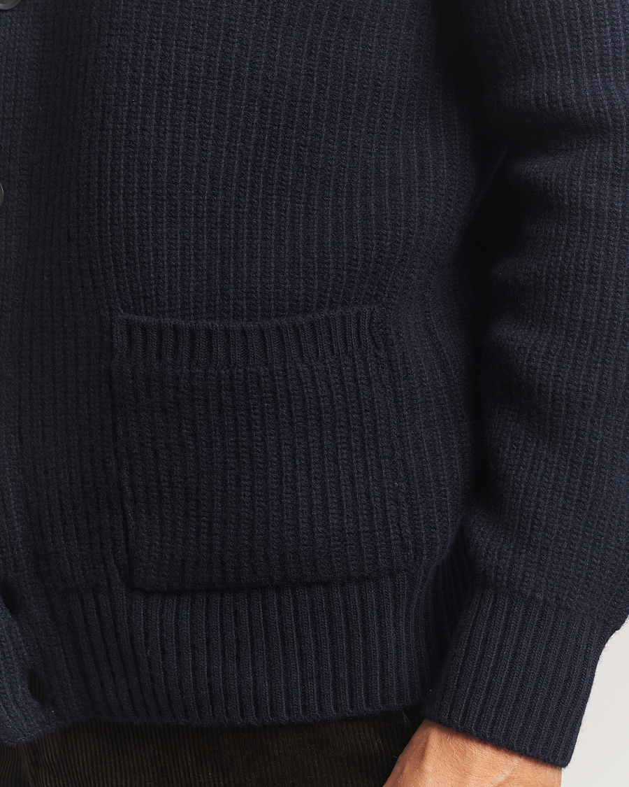 Herren | Pullover | Oscar Jacobson | Roland Wool Cardigan Navy