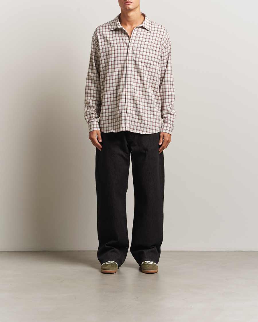 Herren | Hemden | Palmes | Cotton/Merino Shirt White/Brown