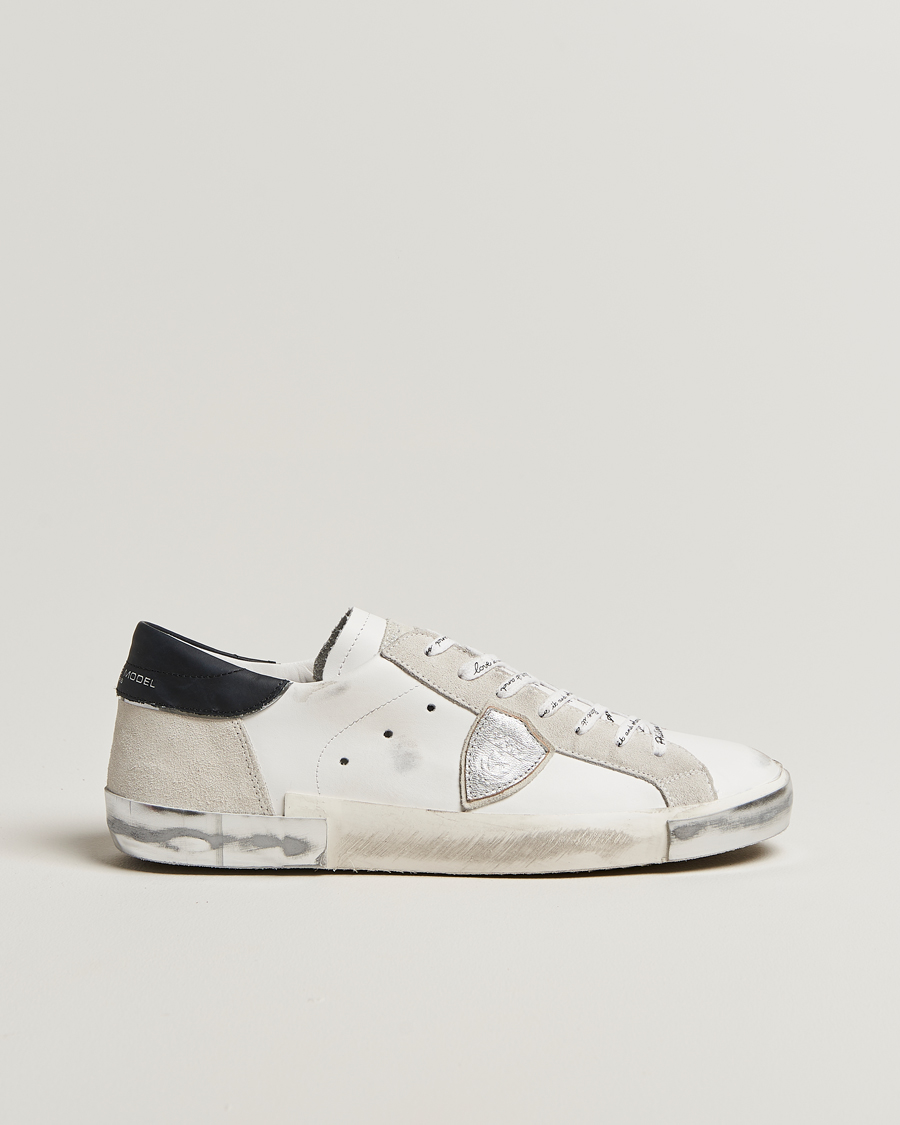 Herren | Sneaker | Philippe Model | Prsx Low Top Leather Sneakers White/Silver