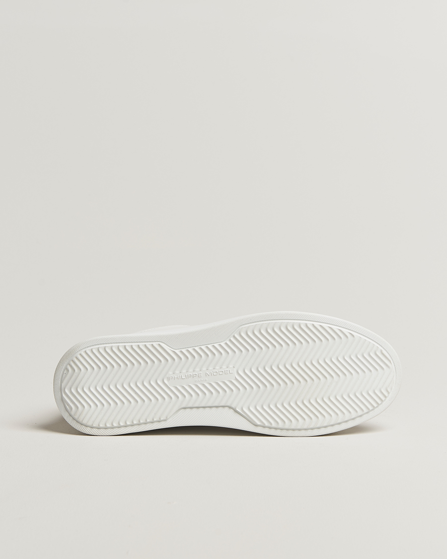 Herren | Philippe Model Temple Low Top Leather Sneakers White/Black | Philippe Model | Temple Low Top Leather Sneakers White/Black