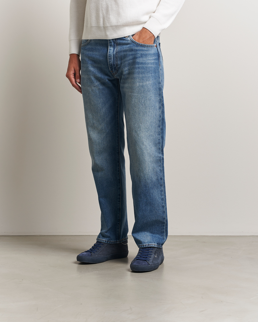 Herren | Philippe Model Prsx Low Top Vintage Leather Sneakers Navy | Philippe Model | Prsx Low Top Vintage Leather Sneakers Navy