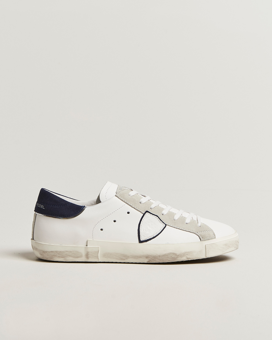 Herren | Sneaker | Philippe Model | Prsx Low Top Mix Leather Sneakers White/Navy