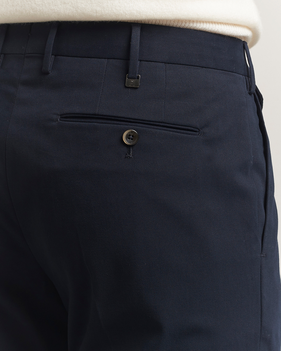 Herren | Hosen | PT01 | Slim Fit Pleated Cotton/Cashmere Trousers Navy