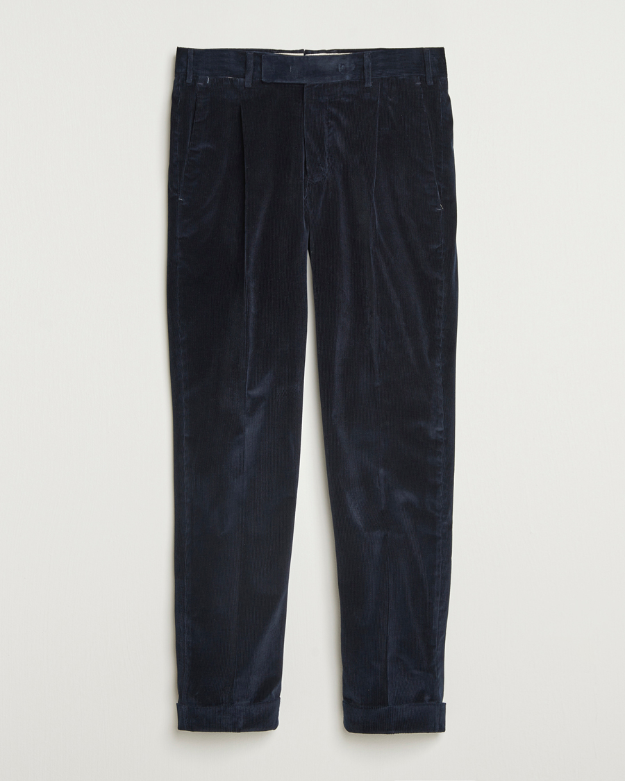 Herren | Hosen | PT01 | Rebel Fit Pleated Corduroy Trousers Navy