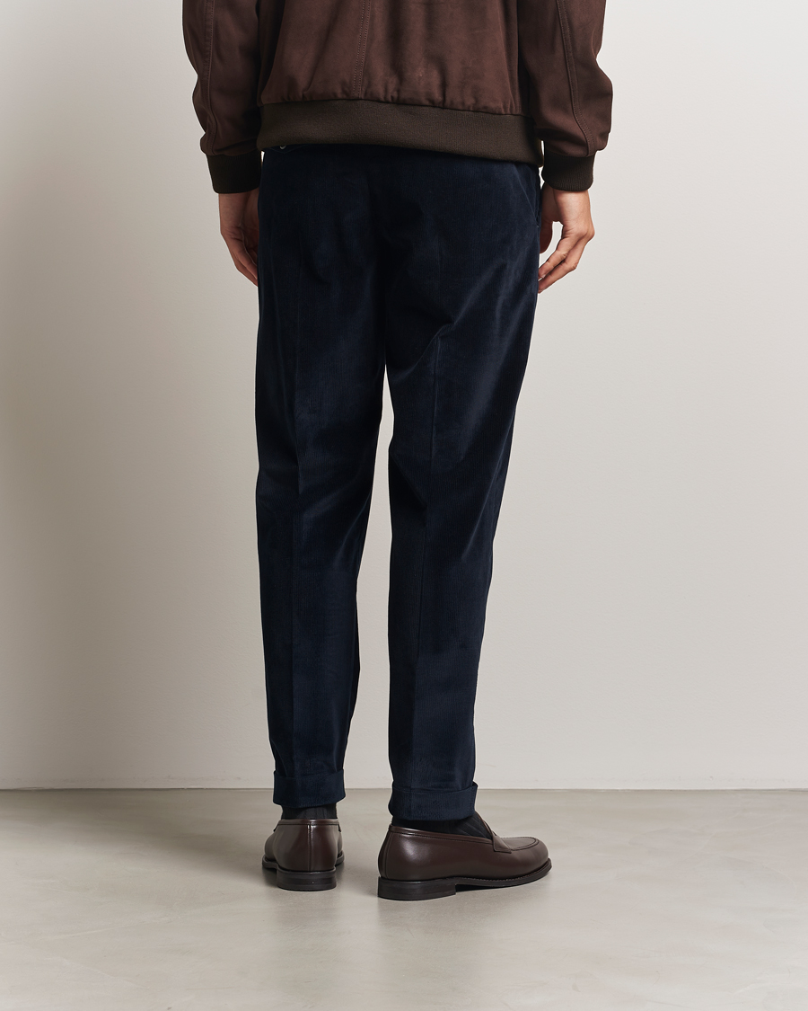 Herren | Hosen | PT01 | Rebel Fit Pleated Corduroy Trousers Navy