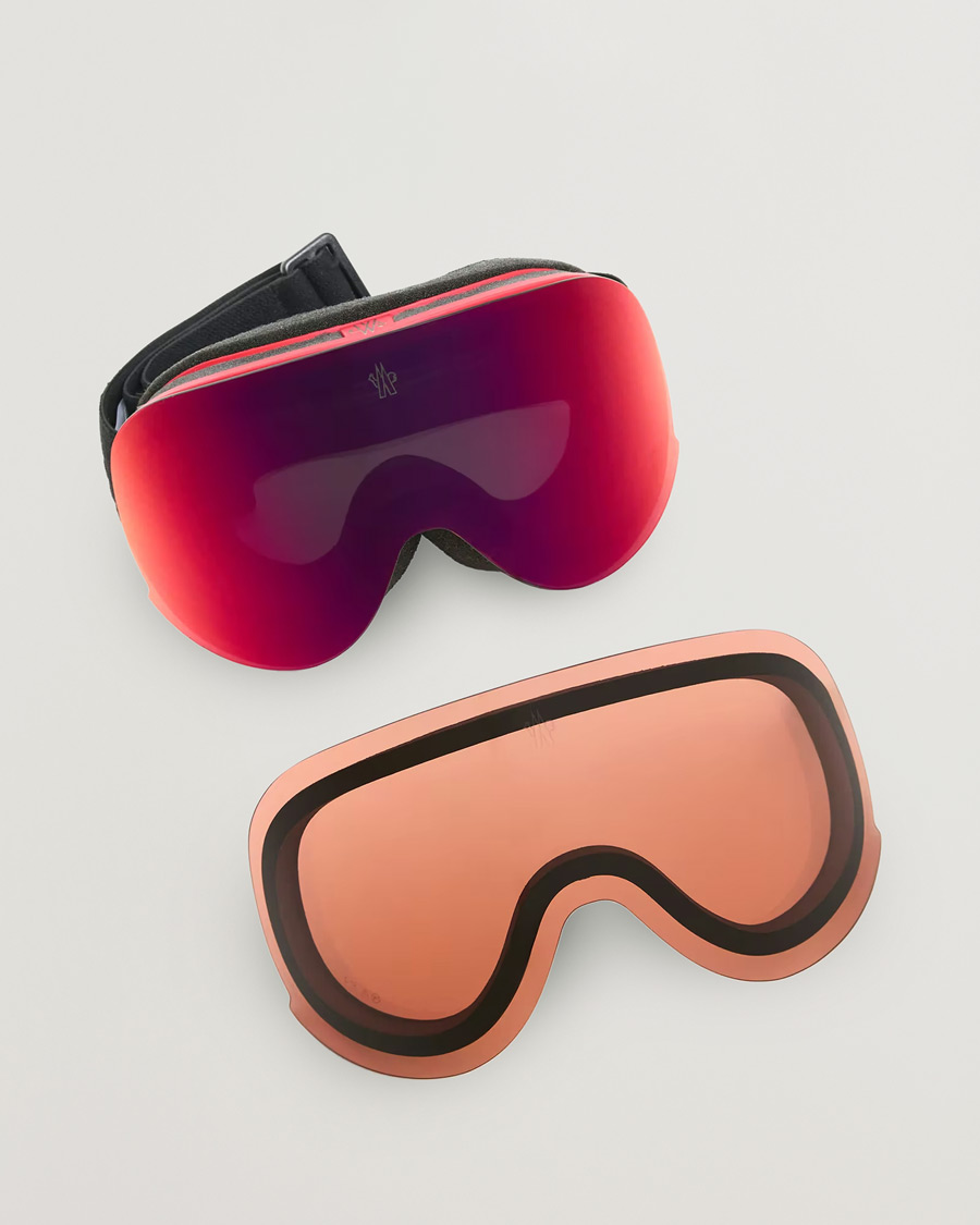 Herren | Sonnenbrillen | Moncler Lunettes | 0ME8017 Ski Goggles Black/Red