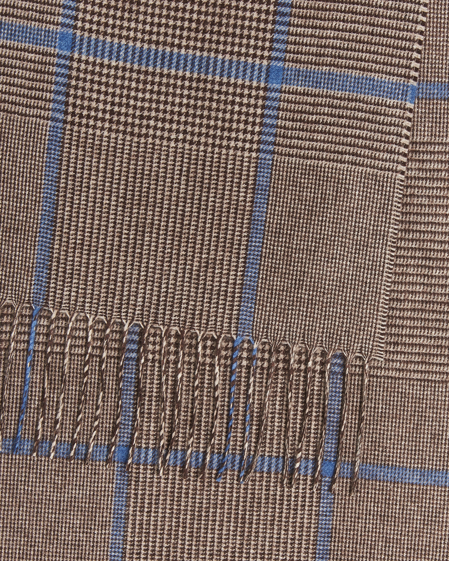 Herren | Piacenza Cashmere Cashmere/Silk Overcheck Scarf Brown | Piacenza Cashmere | Cashmere/Silk Overcheck Scarf Brown