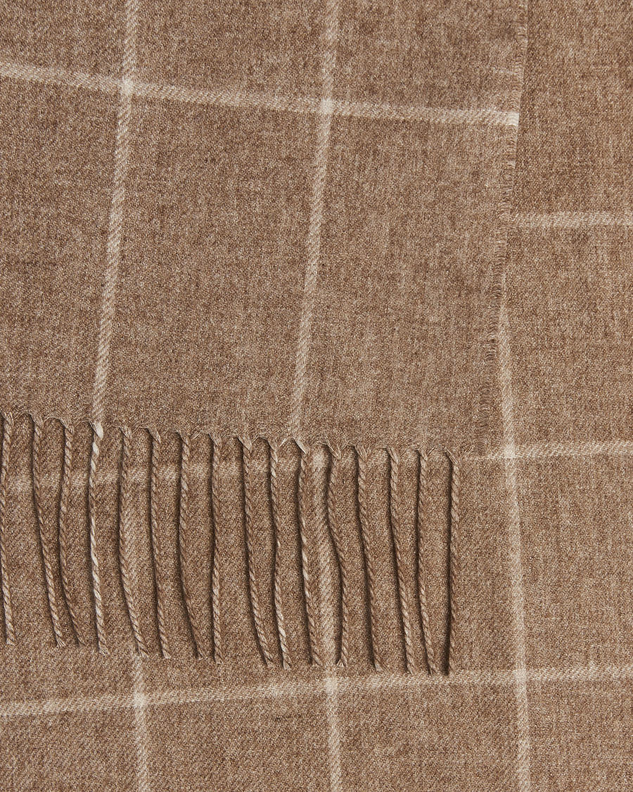 Herren | Piacenza Cashmere Cashmere/Silk Window Pane Scarf Beige | Piacenza Cashmere | Cashmere/Silk Window Pane Scarf Beige