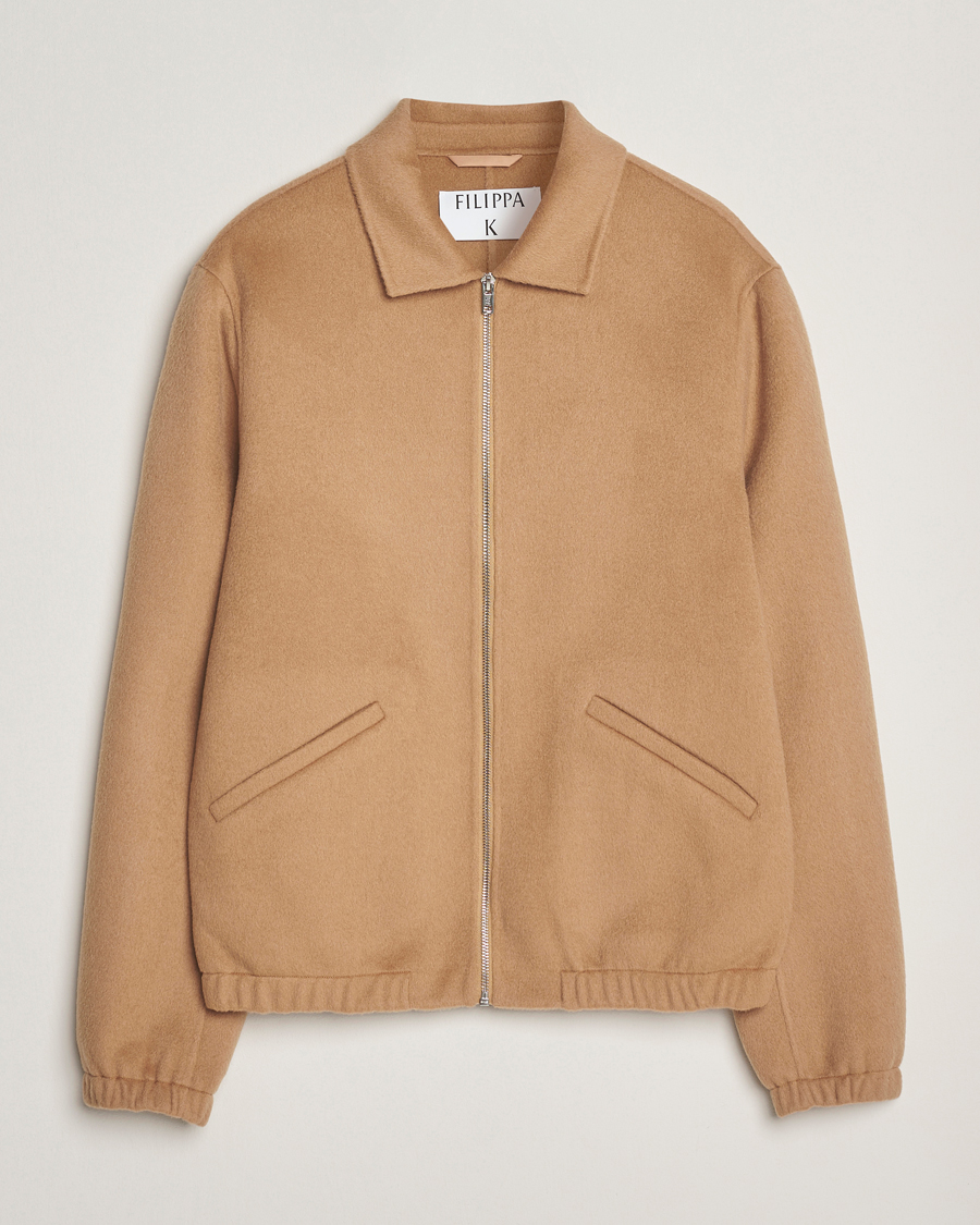 Herren | Jacken | Filippa K | Doublé Wool Coach Jacket Dark Camel