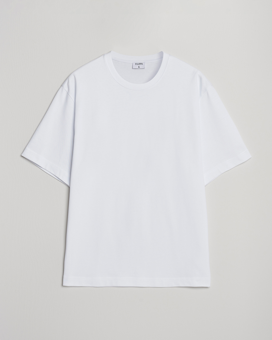 Herren | T-Shirts | Filippa K | Heavy Cotton Crew Neck T-Shirt White