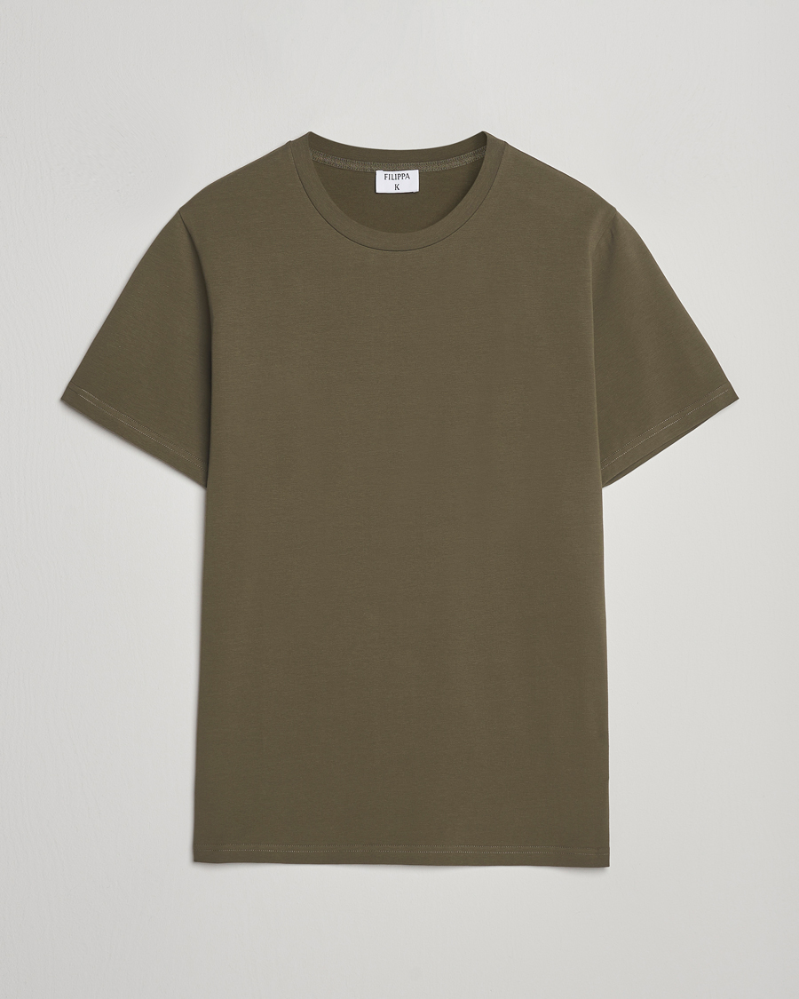 Herren | T-Shirts | Filippa K | Soft Lycra T-Shirt Dark Olive