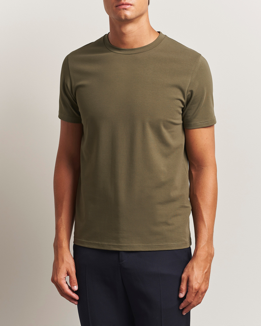 Herren | T-Shirts | Filippa K | Soft Lycra T-Shirt Dark Olive