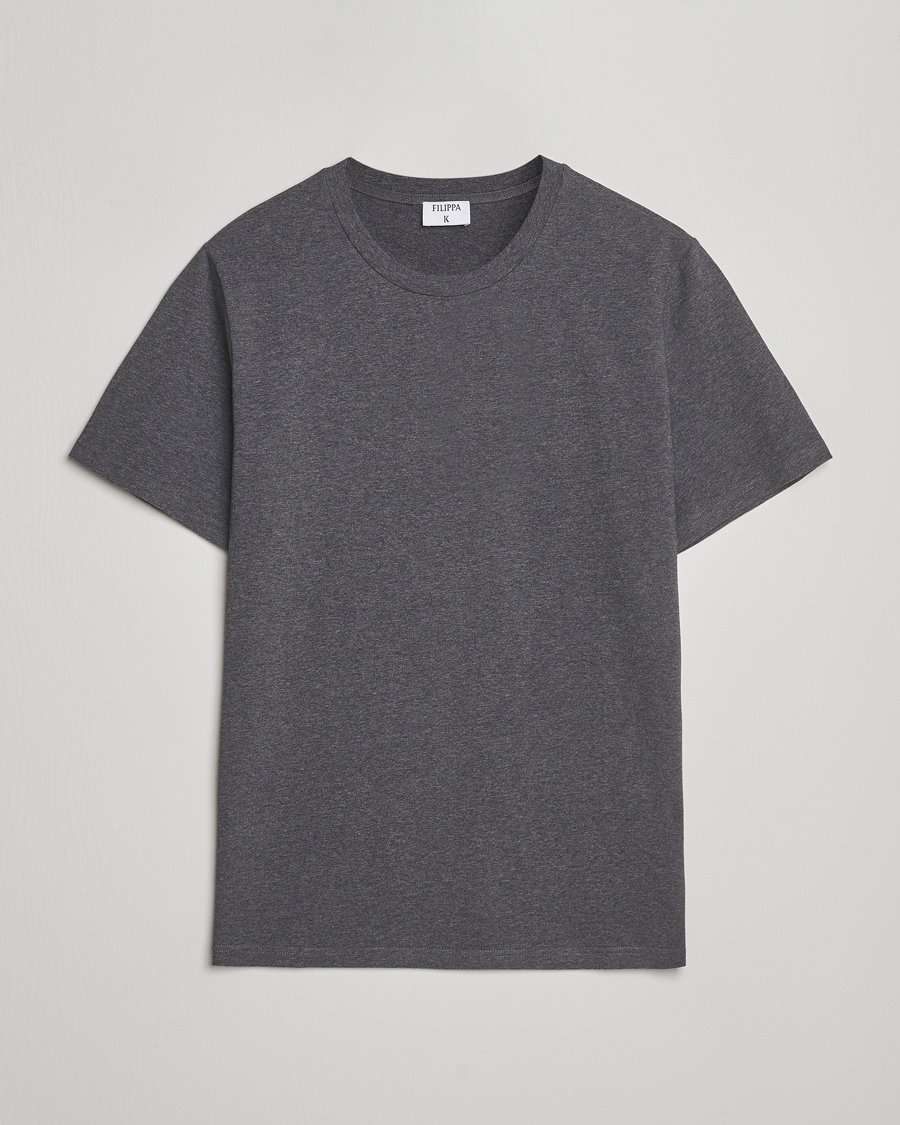 Herren | T-Shirts | Filippa K | Soft Lycra T-Shirt Anthracite Melange